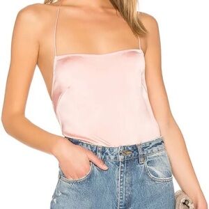 NWT superdown Brenna Satin Halter Top - baby pink